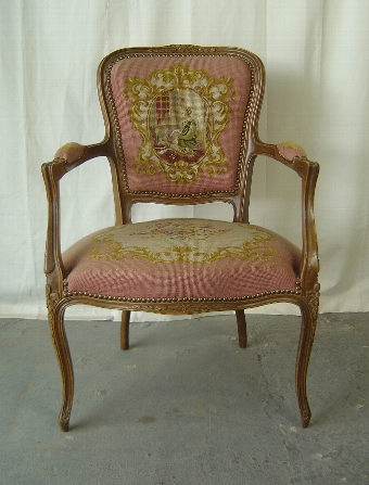 Antique A French Louis XV Style Tapestry Chair (2)