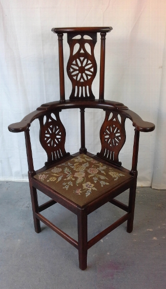 George III Mahogany High Back Corner Chair