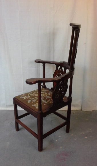 Antique George III Mahogany High Back Corner Chair