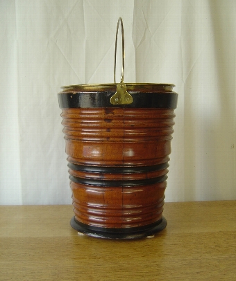 Antique Dutch 19th Century Banded Mahogany Bucket