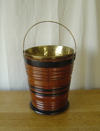 Antique Dutch 19th Century Banded Mahogany Bucket