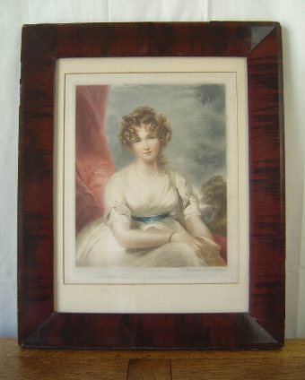 Antique Colour Print of a Young Maiden