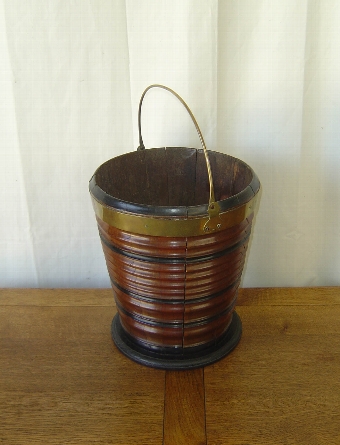 Antique Dutch 19th Century Ribbed Mahogany Bucket