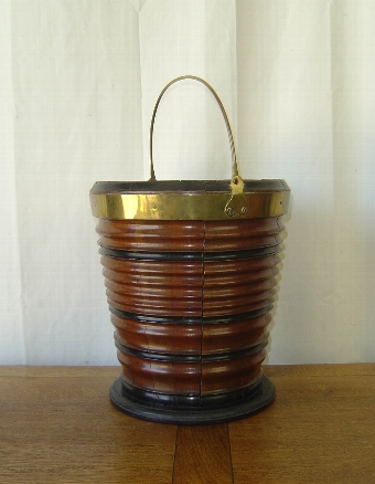 Antique Dutch 19th Century Ribbed Mahogany Bucket