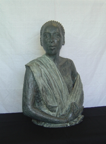 Antique A Bronze Resin Bust of an African Lady