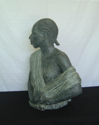 Antique A Bronze Resin Bust of an African Lady