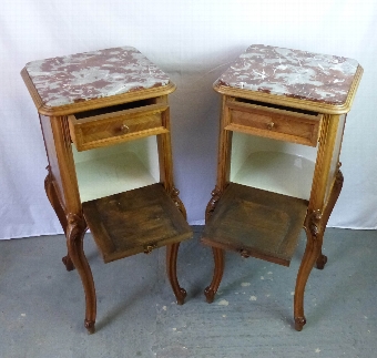 Pair of French Walnut Night Stands