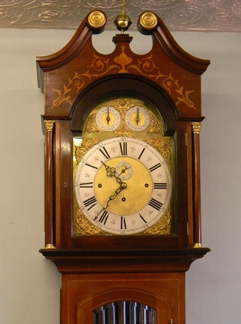 ANTIQUE EDWARDIAN CHIMING LONGCASE GRANDFATHER CLOCK