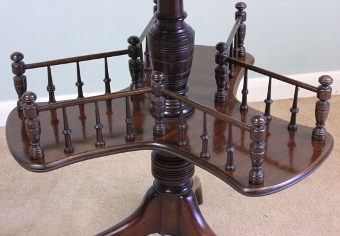 Antique Antique Mahogany Table With Book Holder Under