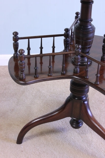 Antique Antique Mahogany Table With Book Holder Under