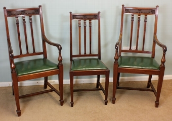 Antique Antique Set of Eight Dining Chairs, 