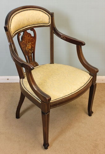 Antique Antique Edwardian Inlaid Armchair.