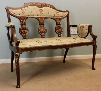Antique Edwardian Inlaid Sofa Settee.
