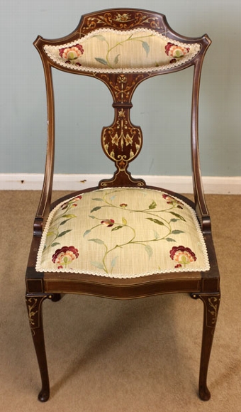 Edwardian Antique Inlaid Side Chair.