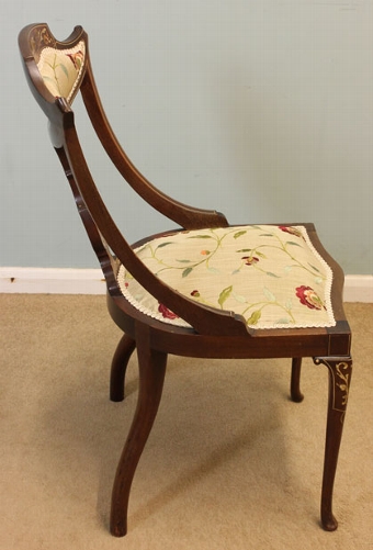 Antique Edwardian Antique Inlaid Side Chair.