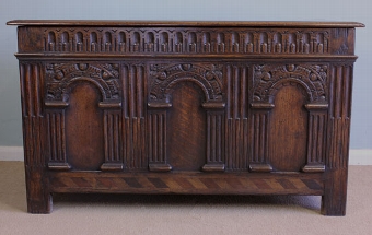 Antique Oak Coffer Blanket Chest.