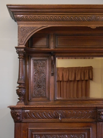 Antique Antique Victorian Carved Oak Sideboard Dresser