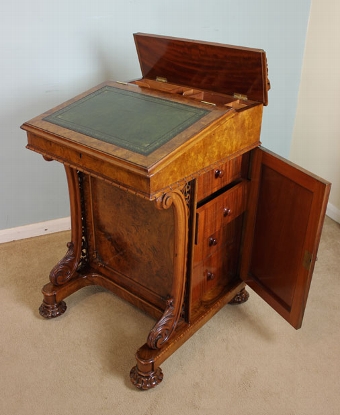 Antique Antique Victorian Walnut Davenport Writing Desk