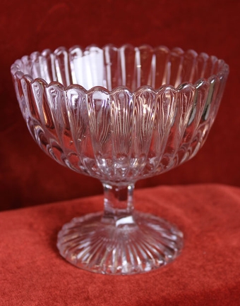 Antique Antique Edwardian Pressed Glass Sugar Bowl,