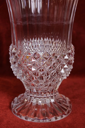 Antique Vintage Cut Glass Crystal Thistle  Shaped Vase,