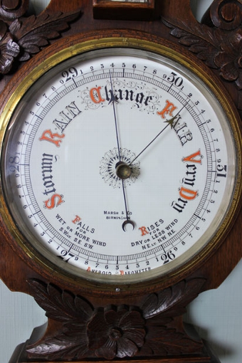 Antique Antique Victorian Oak Barometer,