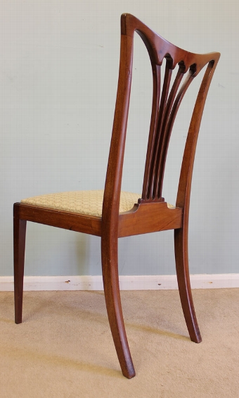 Antique Set Eight Edwardian Mahogany Inlaid dining Chairs