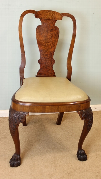 Antique Set Eight Antique Walnut Dining Chairs
