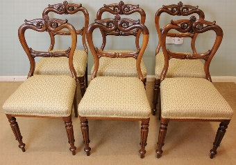 Set Six antique Victorian Rosewood Dining Chairs,