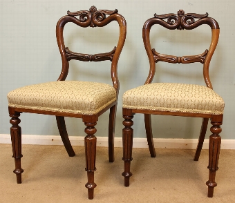 Antique Set Six antique Victorian Rosewood Dining Chairs,