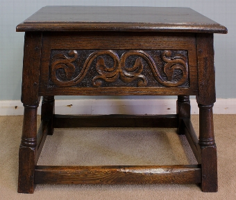 Antiqwue Oak Stool / Slipper Box