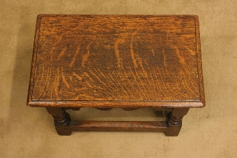 Antique Antique Vintage Oak Stool, Low Table