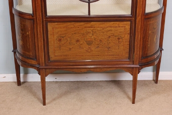 Antique Antique Edwardian Inlaid Glass Display Cabinet