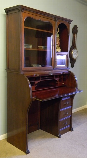 Antique Antique Mahogany Bureau Bookcase