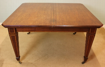 Antique Edwardian Inlaid Mahogany Dining Table,