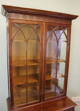 Antique Antique Edwardian Mahogany Bookcase Display Cabinet