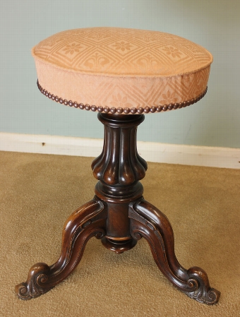 Antique Victorian Dressing Table Stool / Piano Stool