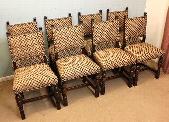 Antique Set Eight Antique Country Dining Chairs