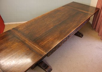 Antique Antique Refectory Draw Leaf Dining Table