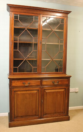 Antique Edwardian Mahogany Bookcase Display Cabinet