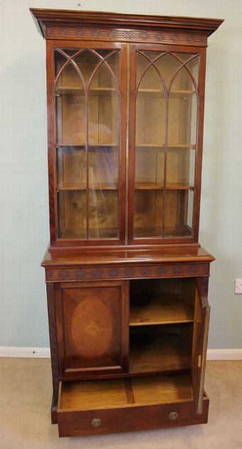 Antique Antique Edwardian Display Cabinet / Bookcase 