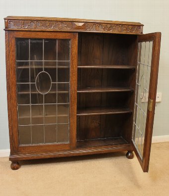 Antique Antique Oak Bookcase Display Cabinet