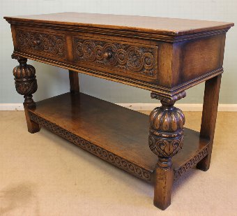 Antique Antique Oak Side Table / Serving Table.