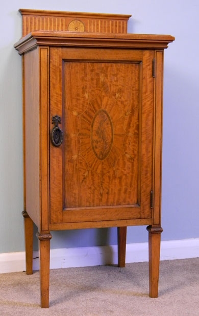 Antique Antique Edwardian Satinwood Bedside Cabinet