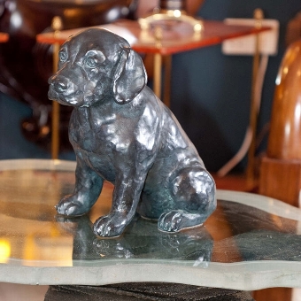Dog sculpture Signed