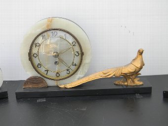 Antique Art Deco Clock Garniture set. 