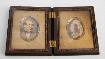 minature paintings of man & his wife nicely framed late Georgian 