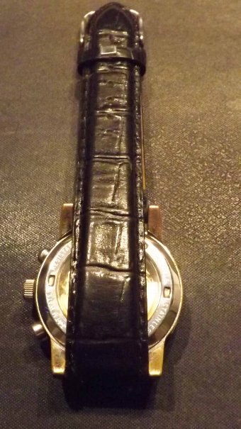Antique Meridian Wristwatch rare automatic skeleton movement front and back 