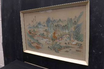 Chinese painting on silk Victorian