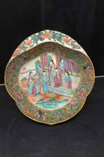 chinese antique 19th century hand painted dish. 