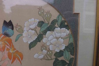 Antique Chinese signed paintings framed behind glass. @@ free worldwide post. 